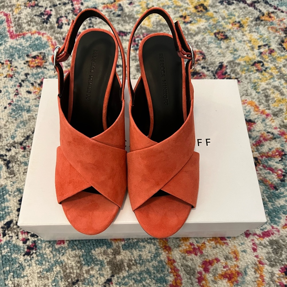 Grapefruit Kid Suede AAIDEN Rebecca Minkoff sandals.